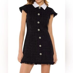 Likely Riello Mini Dress in Black Tweed
